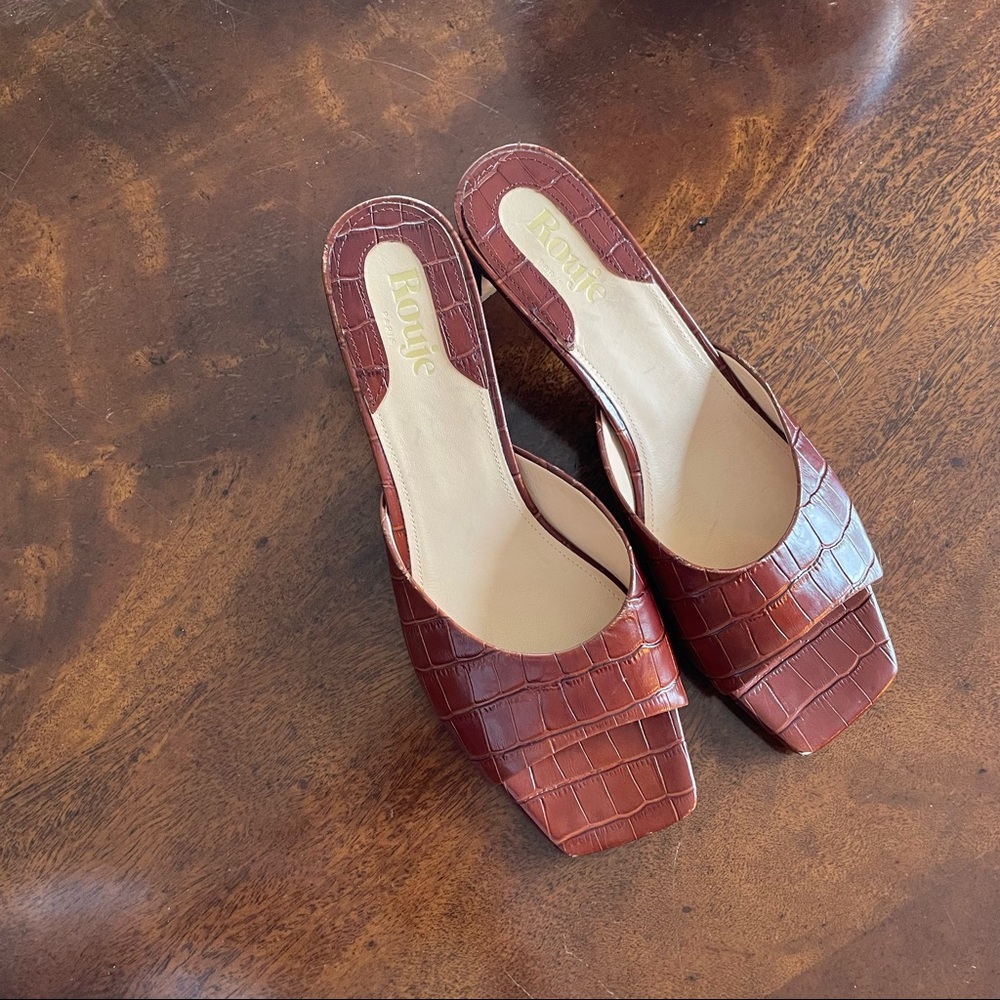 Rouje Arlette Kitten Heel Mules - Picture 2 of 6